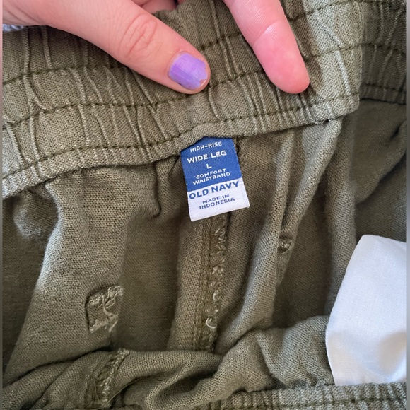 Old Navy Women’s High-Waisted Linen-Blend wide leg Pants - Picture 2 of 3